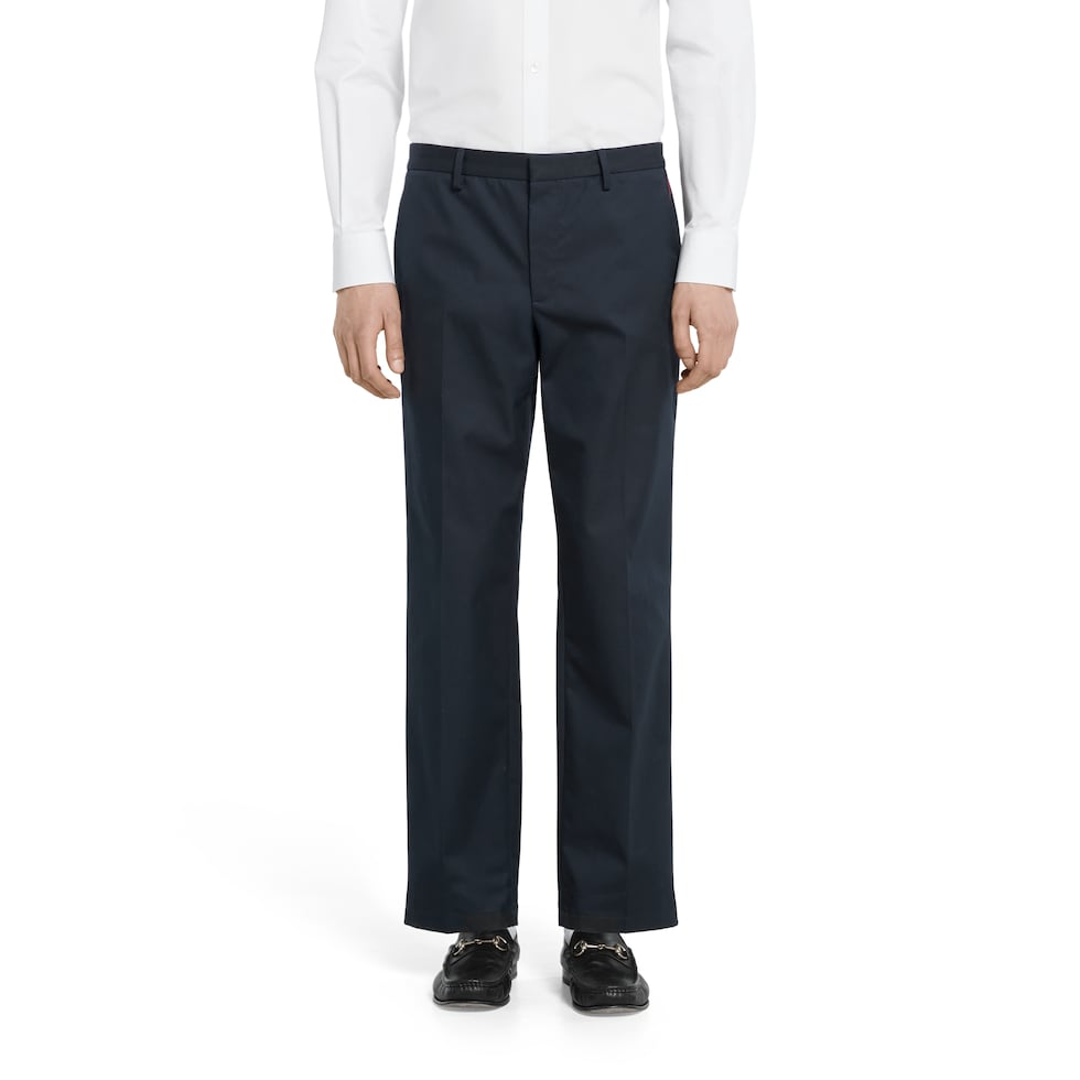 Cotton twill pant with Web detail