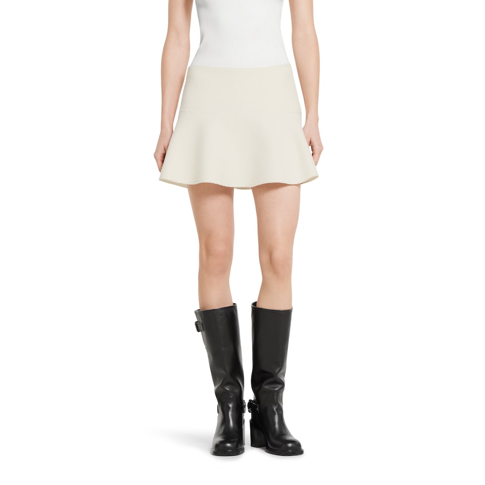 Wool bouclé mini skirt