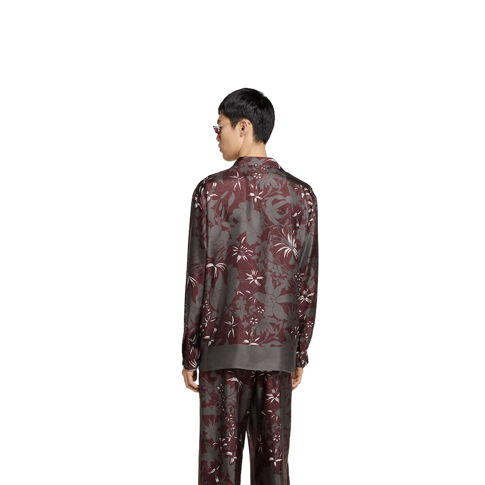Printed silk twill shirt