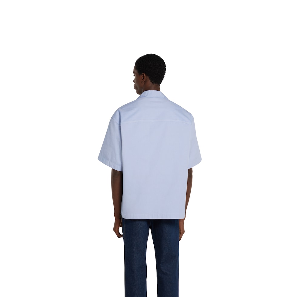 Oxford cotton shirt with embossed label