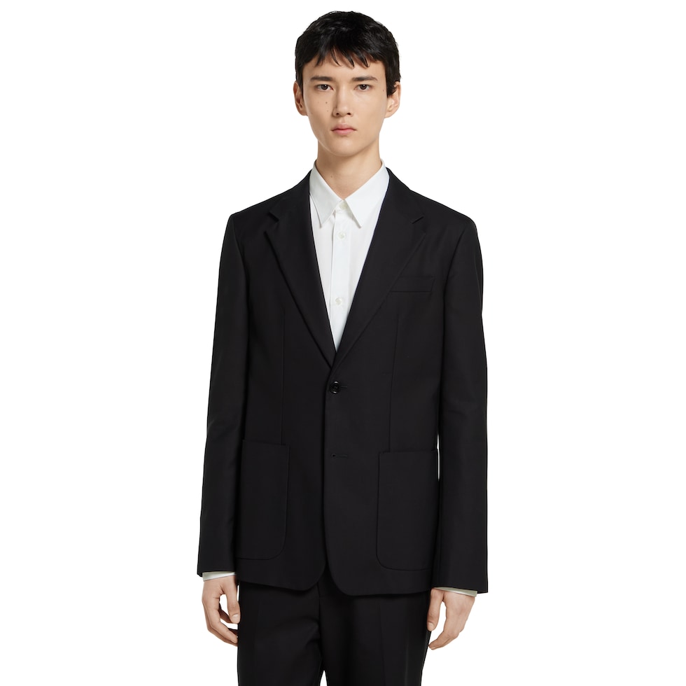 Single breasted cotton canvas jacket
