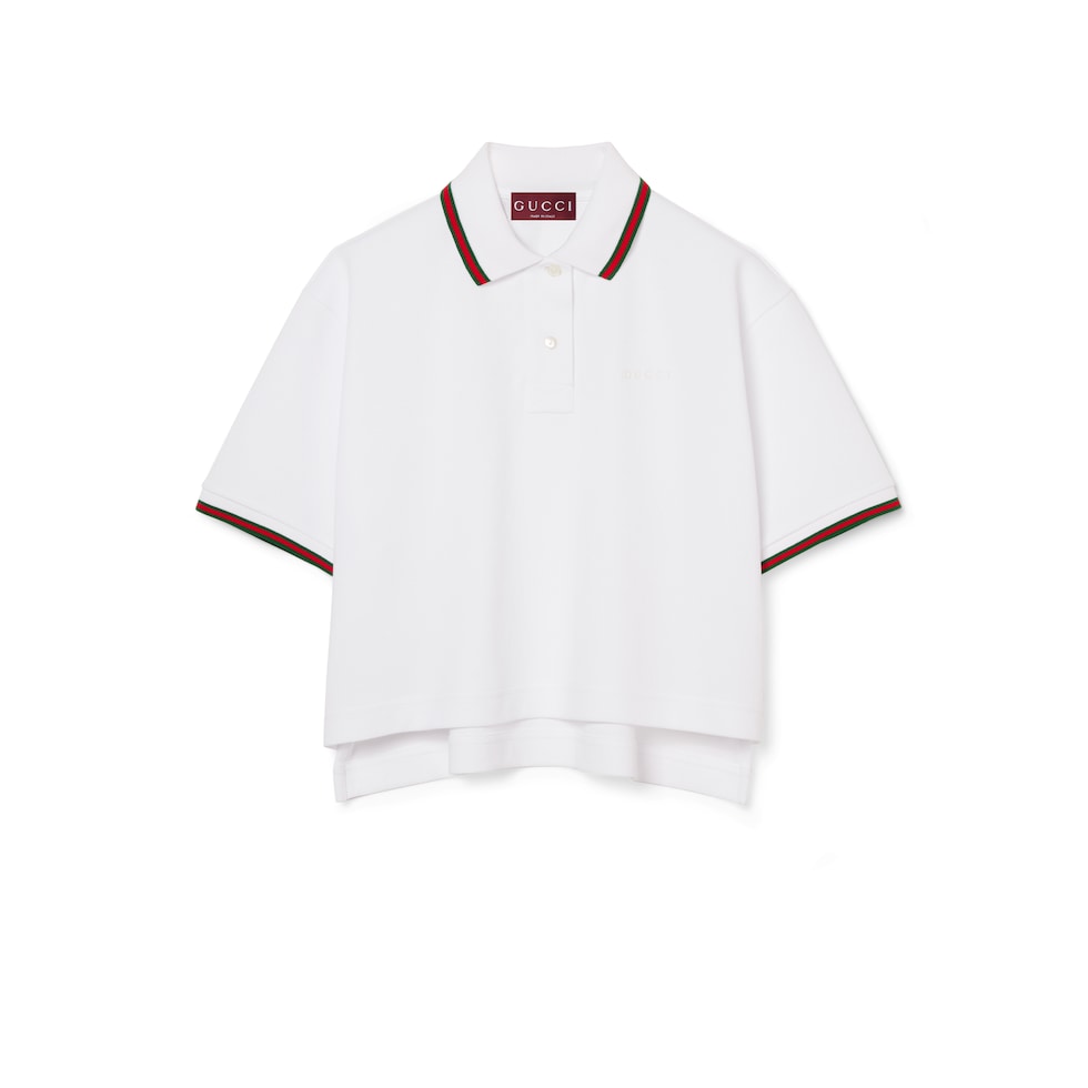 Cotton piquet polo shirt with Web