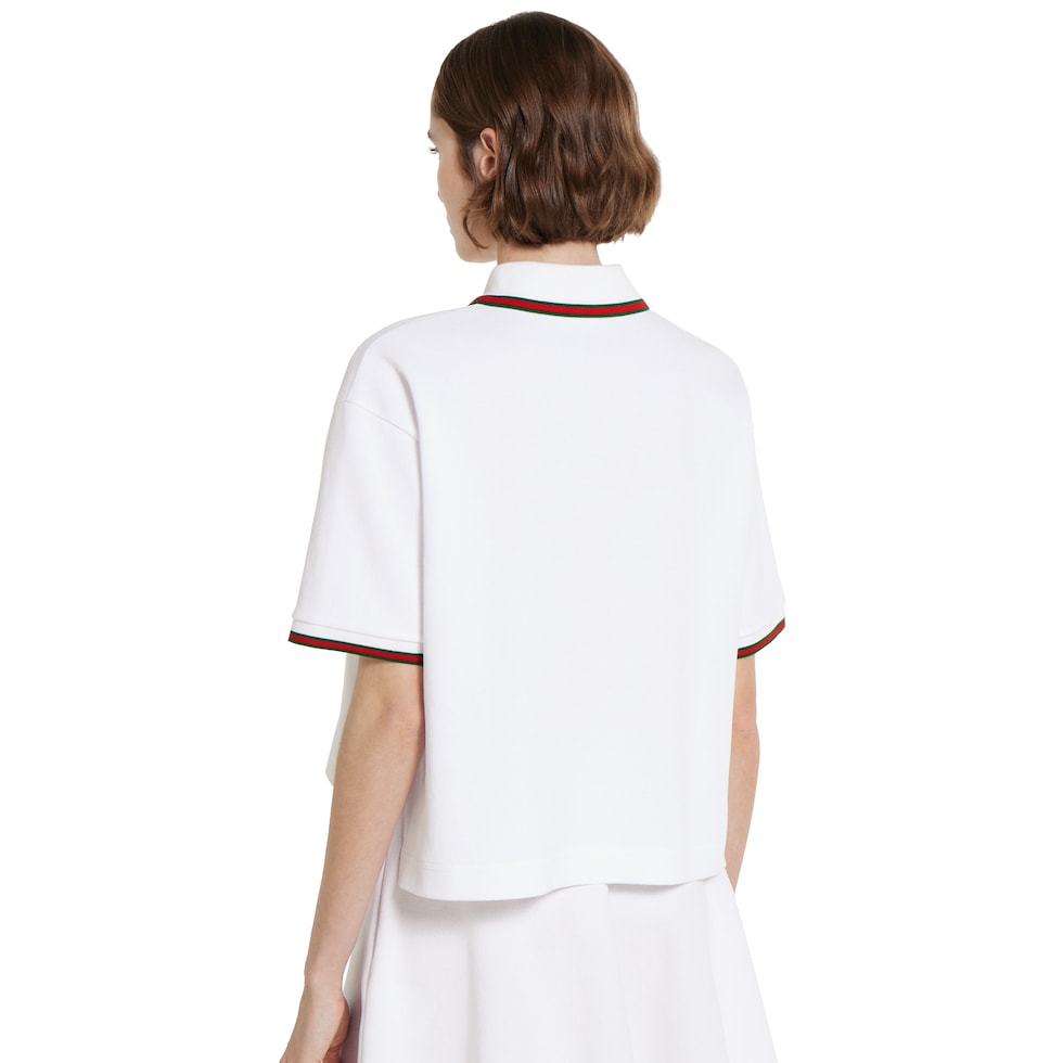 Cotton piquet polo shirt with Web