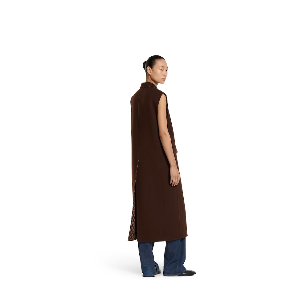Long silk wool gilet