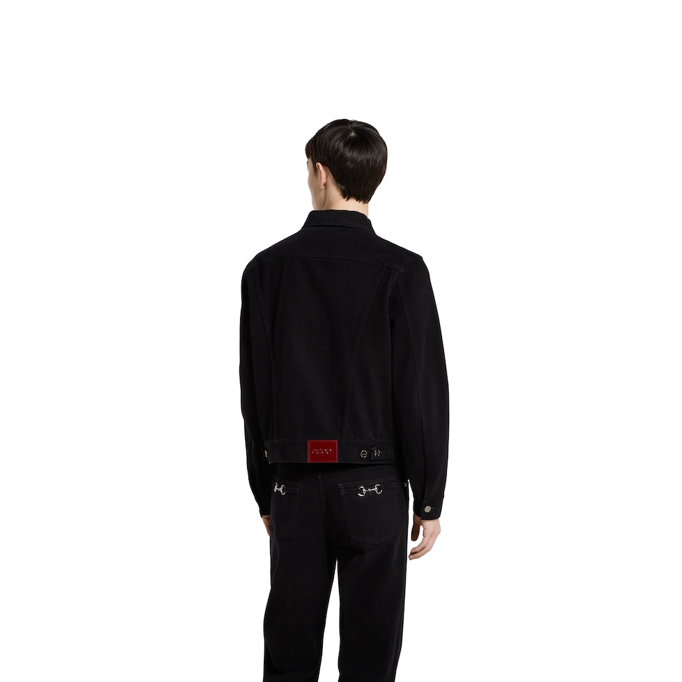 Cotton denim jacket with Horsebit