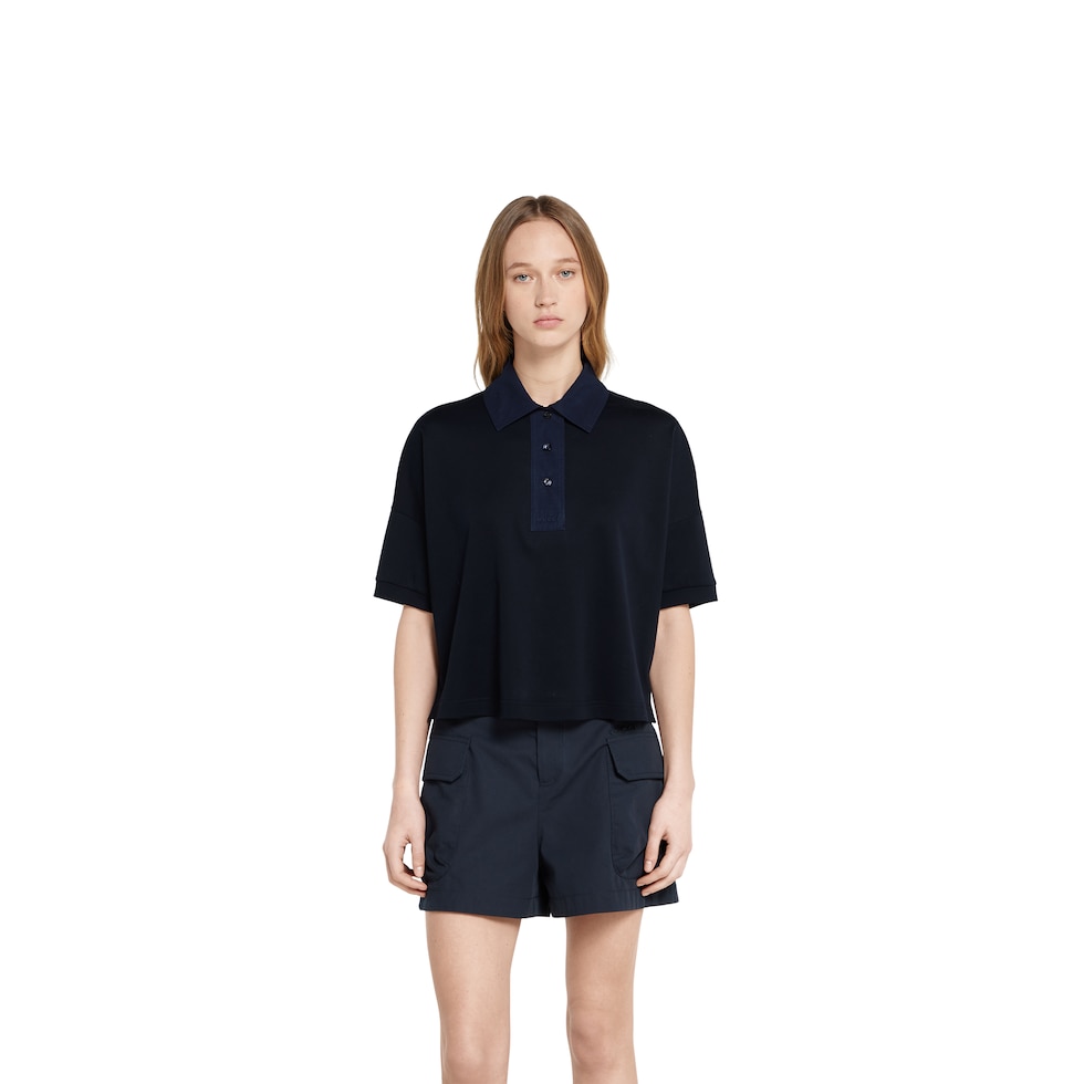 Cotton jersey polo shirt with embroidery