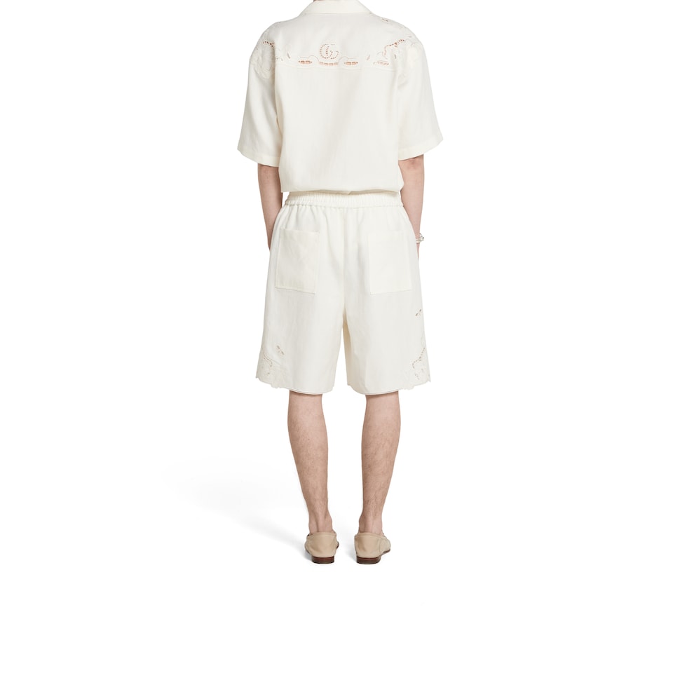 Linen shorts with embroidery