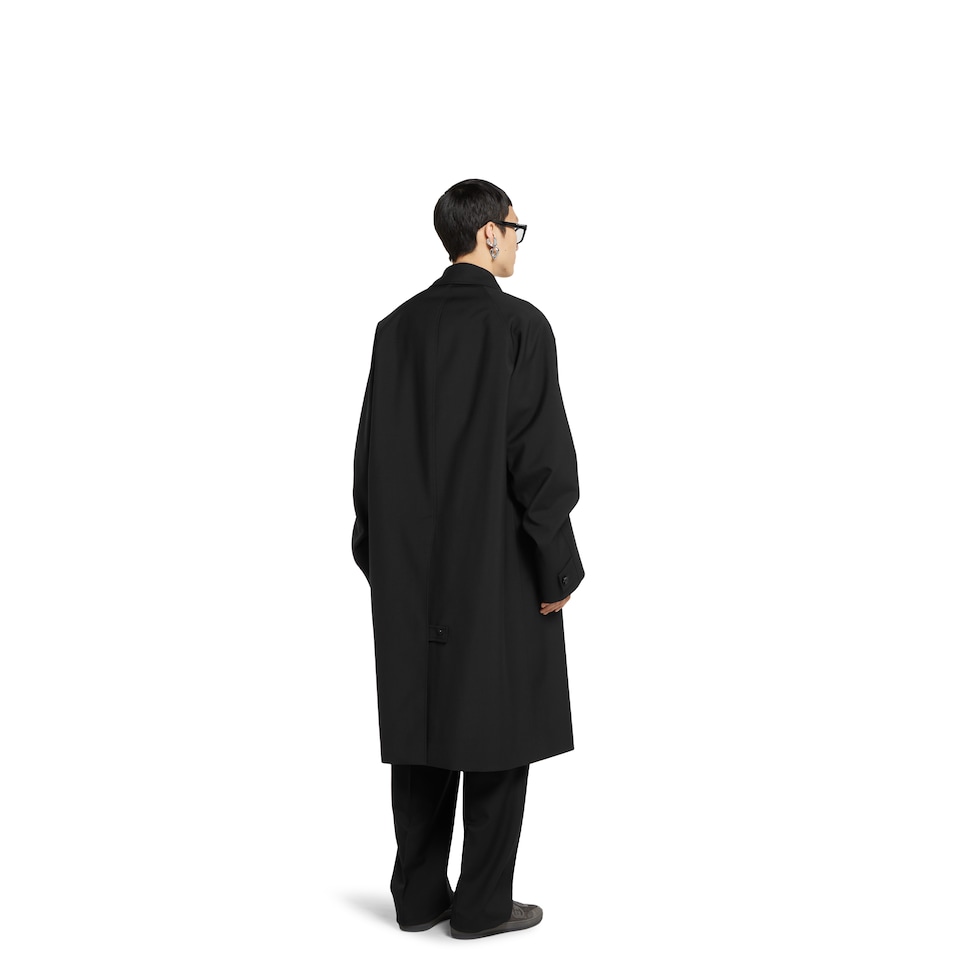 Cappotto in lana doppiata con logo