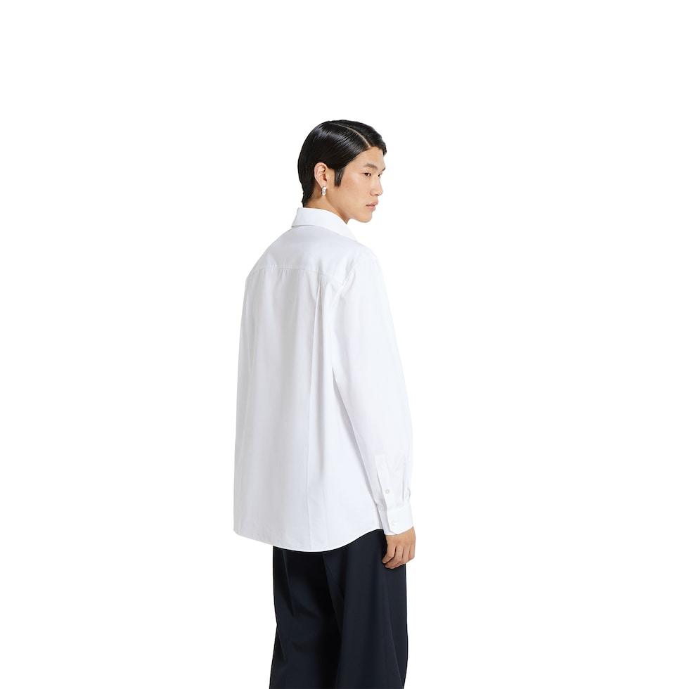 Cotton poplin shirt with embroidery