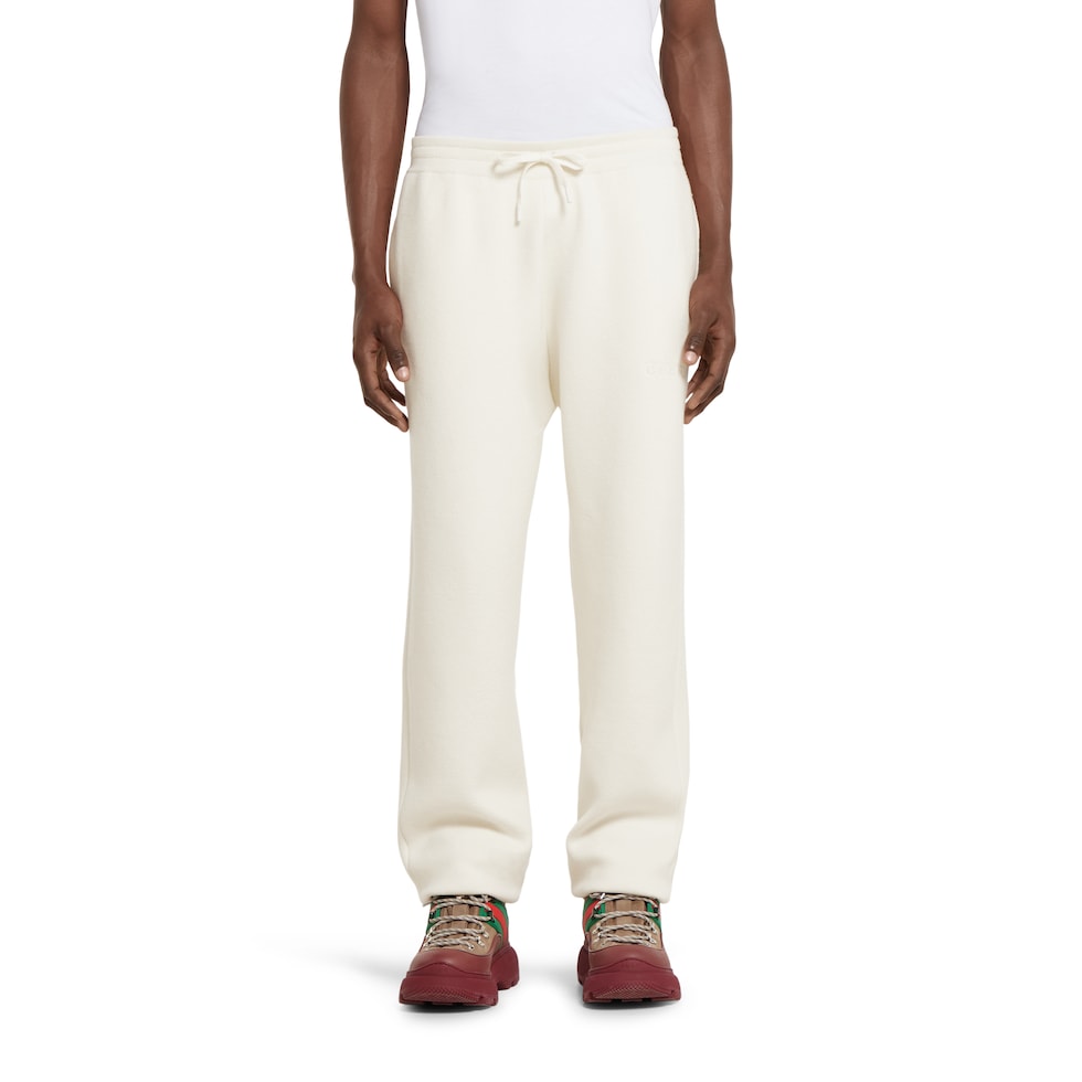 Wool cashmere piquet knit leisure pant
