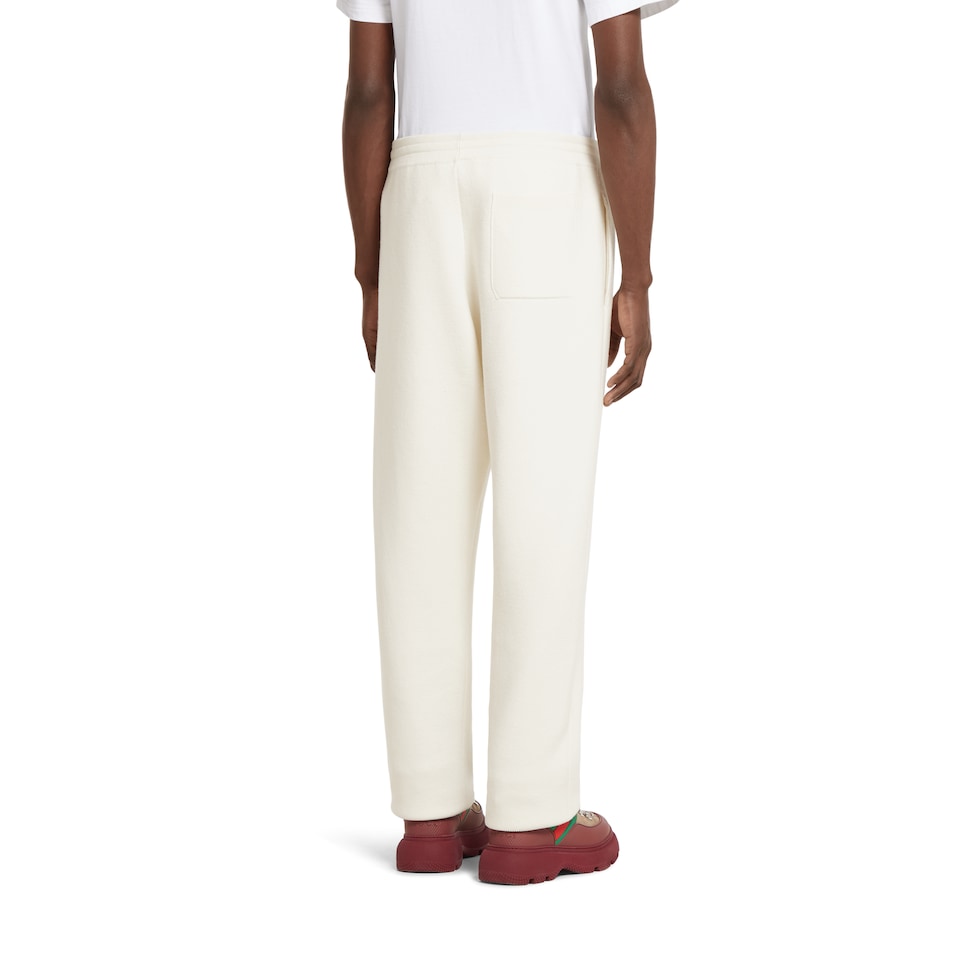 Wool cashmere piquet knit leisure pant