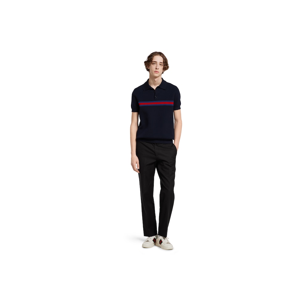 Cotton piquet polo shirt with Web