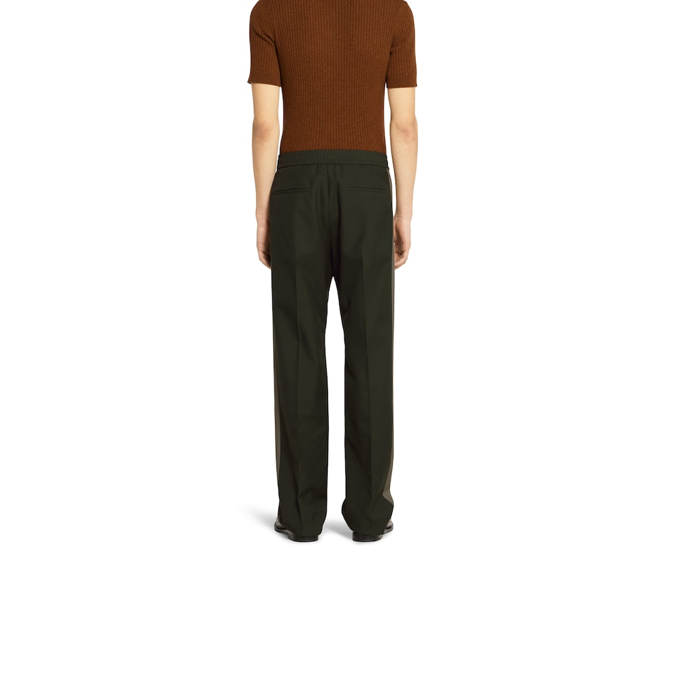 Wool twill pant with logo
