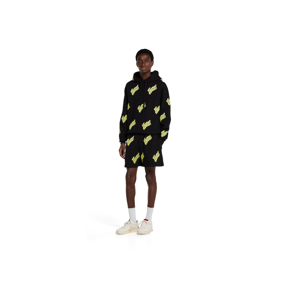 Embroidered cotton jersey shorts