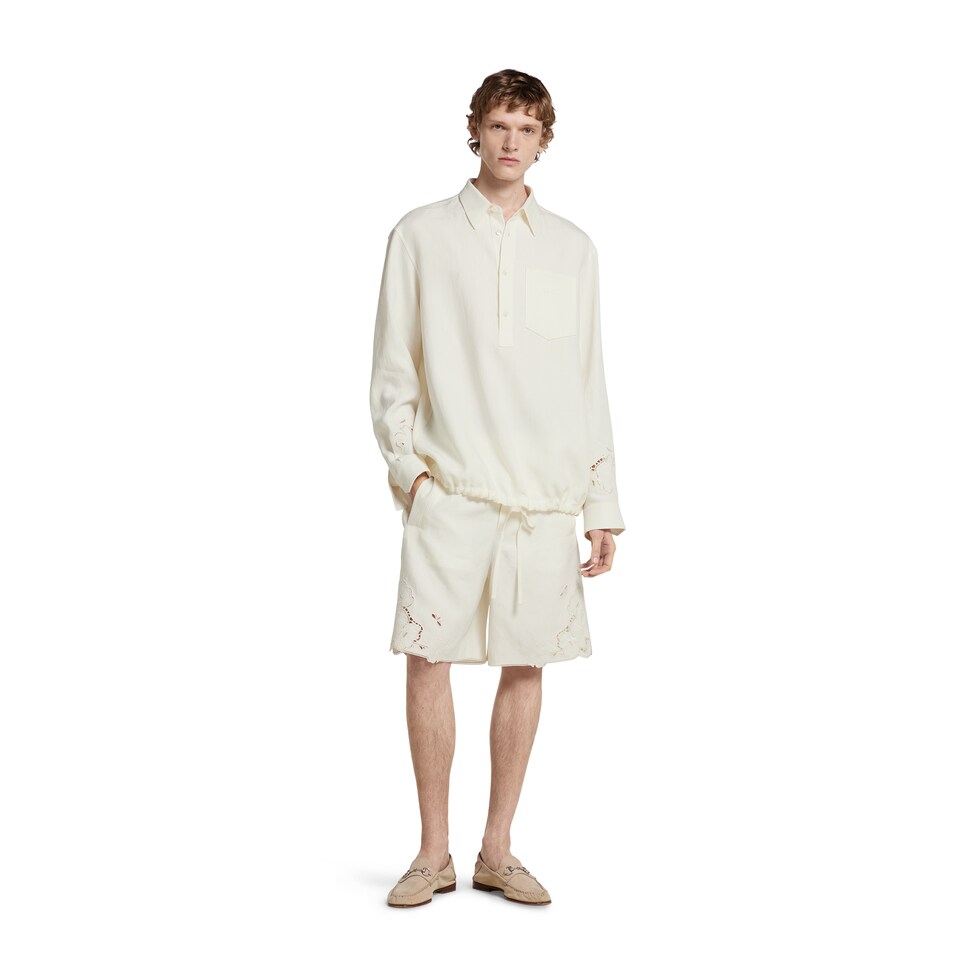 Linen shirt with embroidery