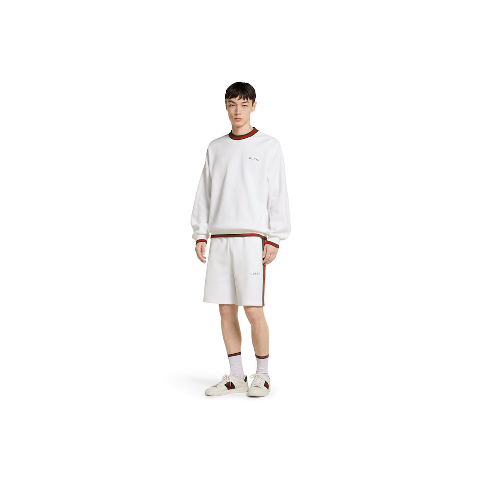 Cotton piquet sweatshirt with Web