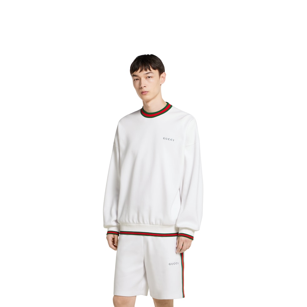 Cotton piquet sweatshirt with Web