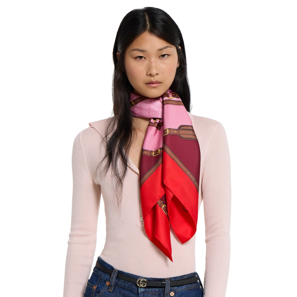 Printed silk twill carré