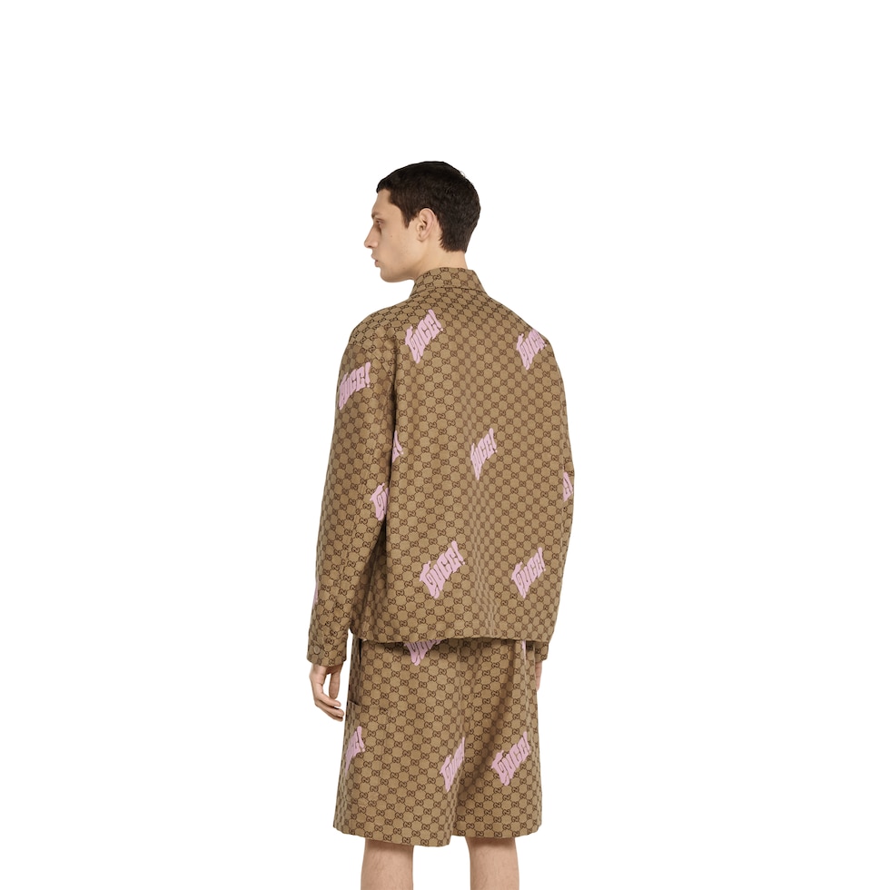 Embroidered canvas linen blend jacket