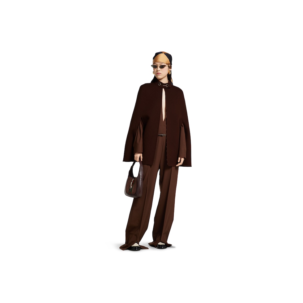 Light wool jumpsuit with Horsebit belt