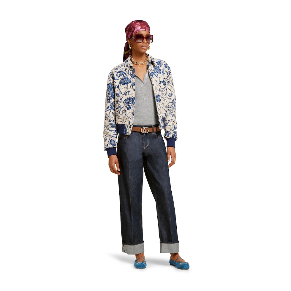 Flora cotton bouclé jacquard jacket
