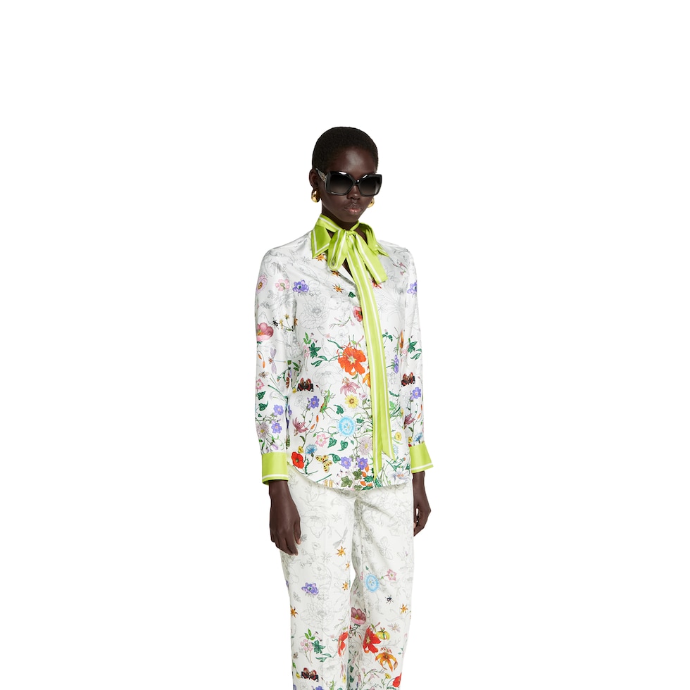 Printed silk shirt