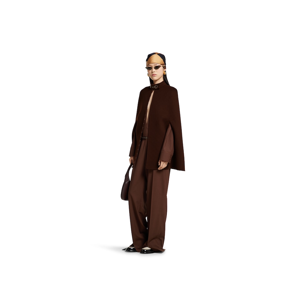 Silk wool cape with Horsebit