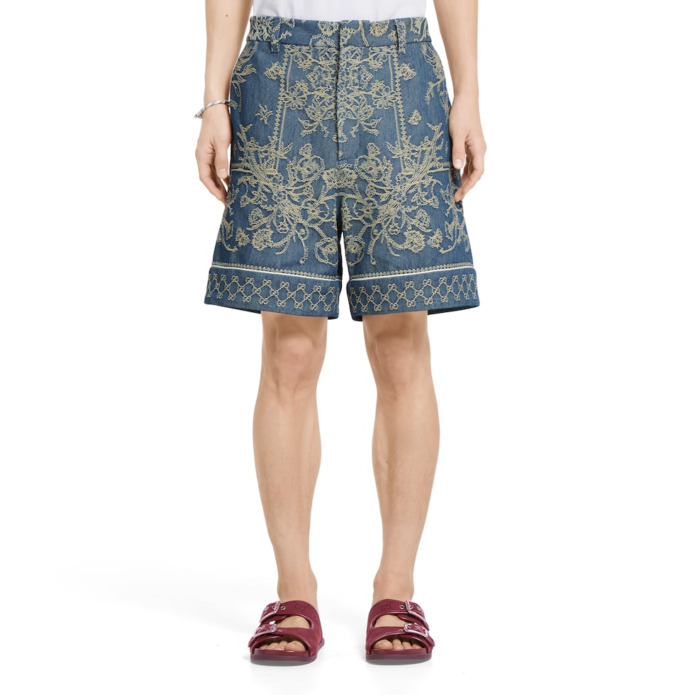 GG denim jacquard shorts