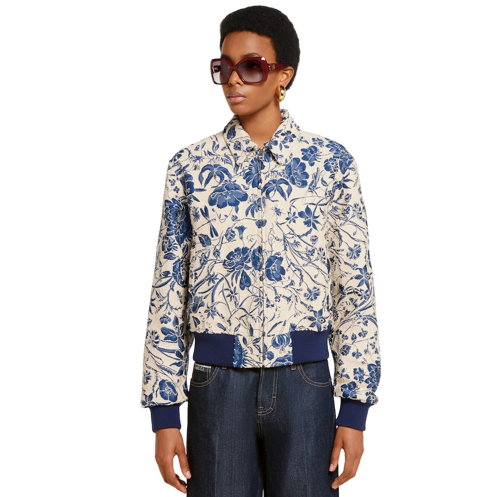 Flora cotton bouclé jacquard jacket