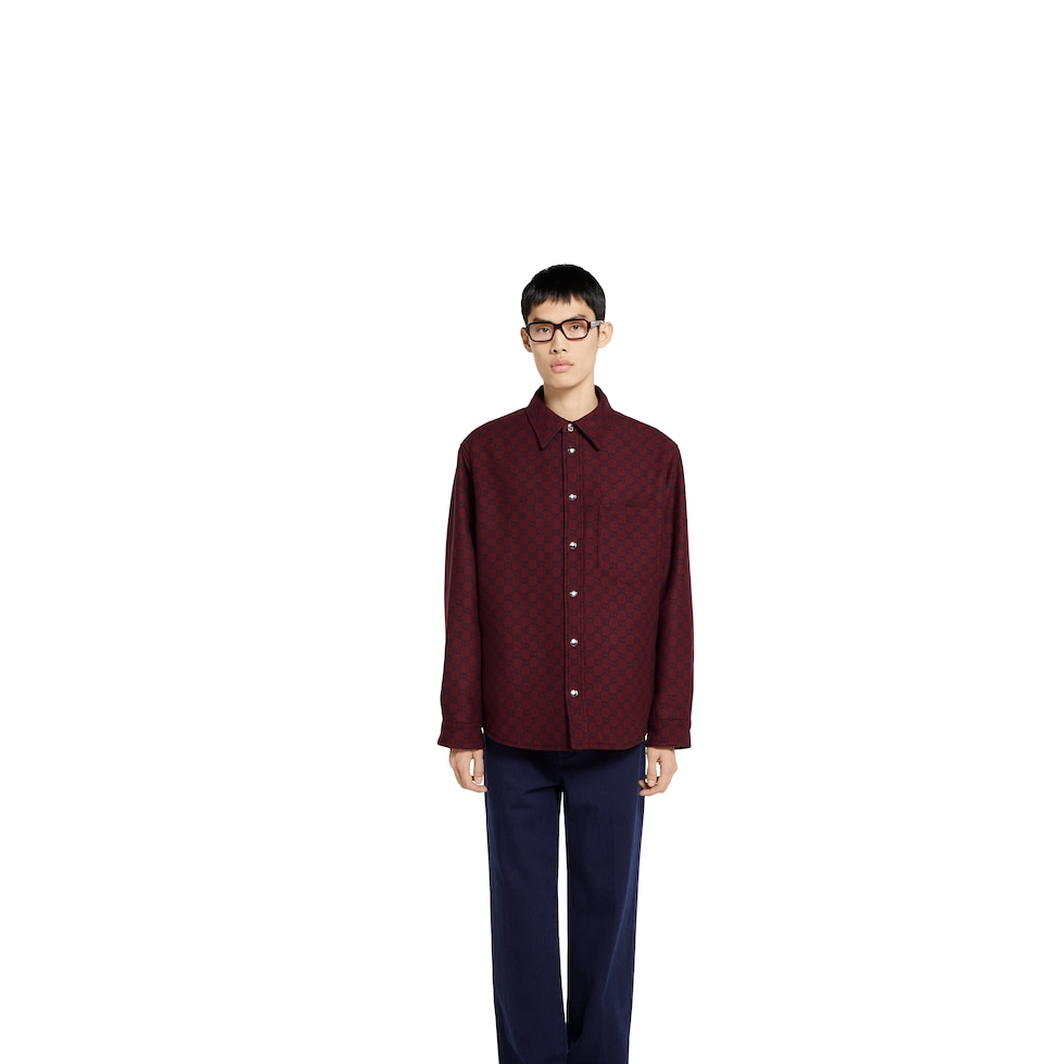 Reversible denim and flannel shirt 