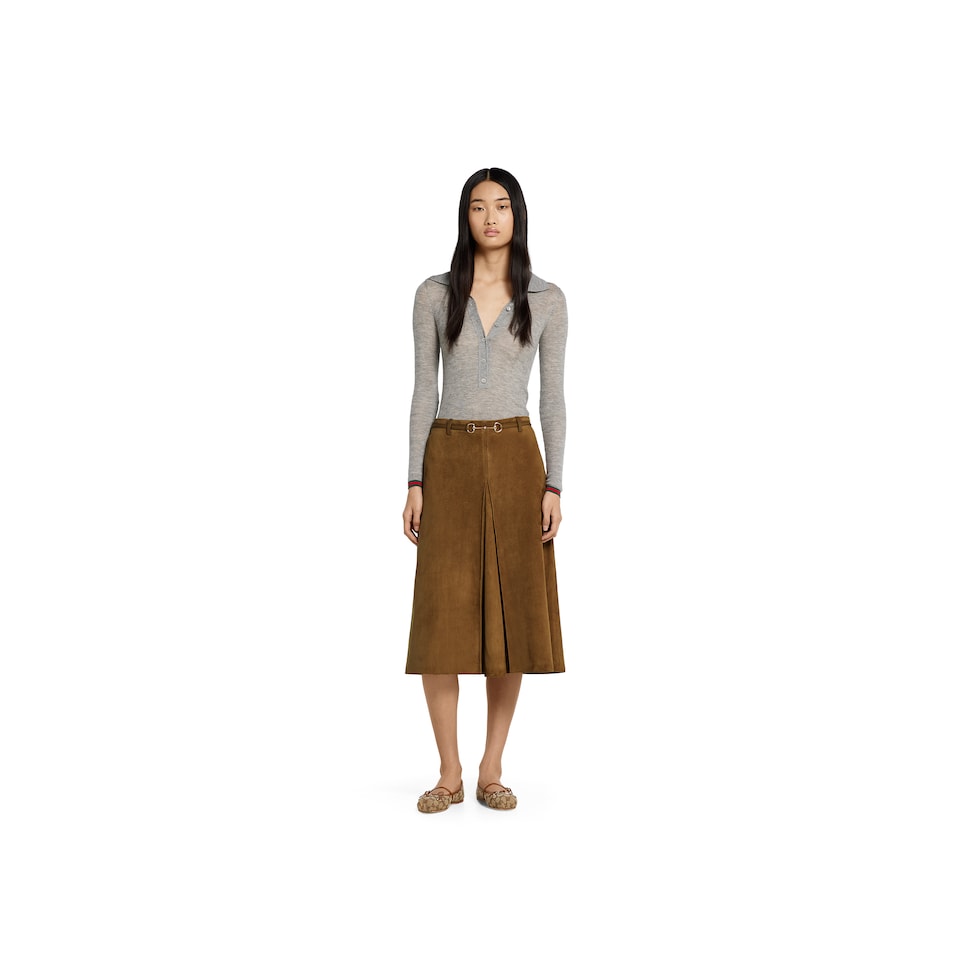 Suede skirt with Horsebit