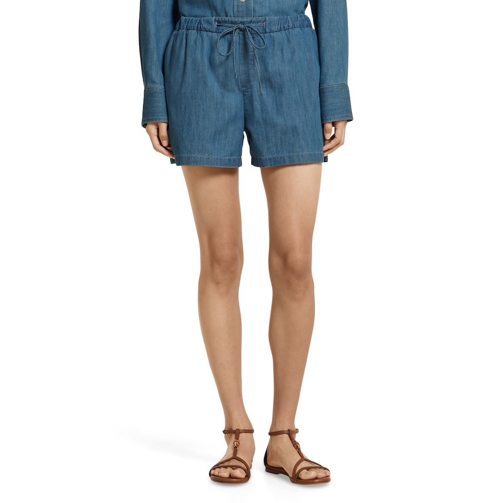 Denim shorts with Horsebit
