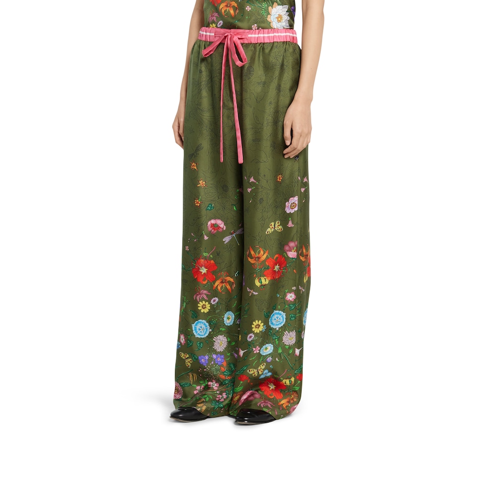 Printed silk pants