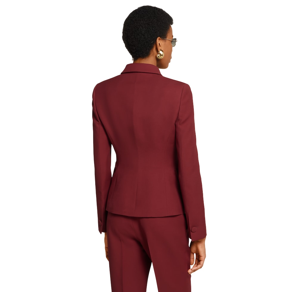 Crêpe wool silk jacket with tiger