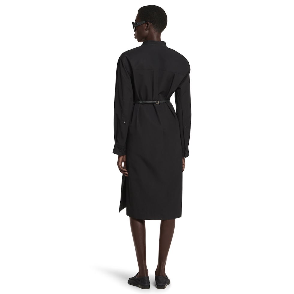 Cotton poplin dress with Horsebit belt