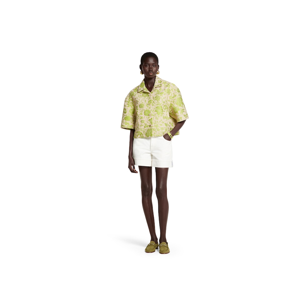 Flora cotton bouclé jacquard jacket