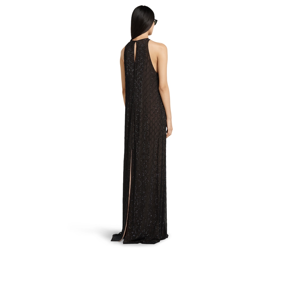 Embroidered light silk georgette dress