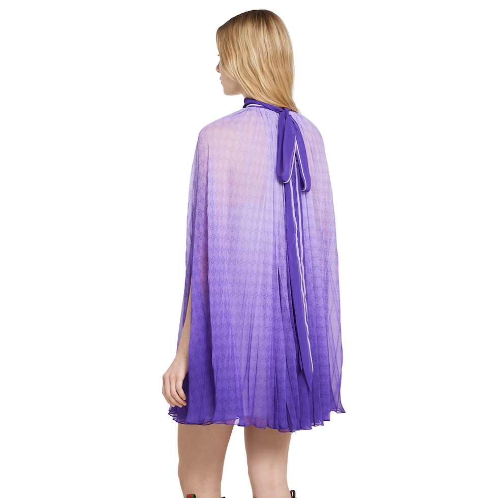 Printed georgette pleated dress