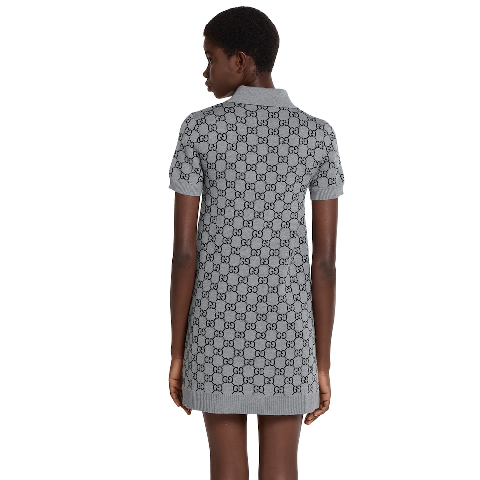 GG wool jacquard polo dress