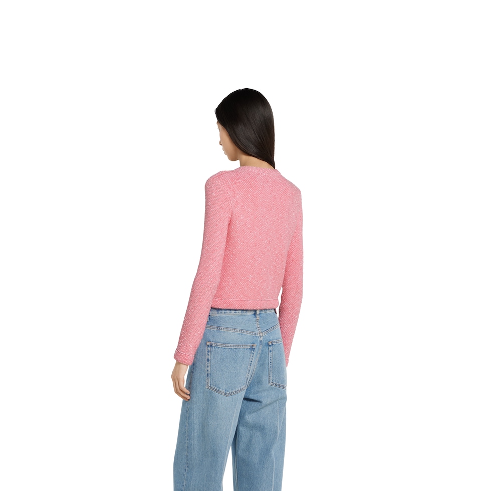 Fine viscose jacquard cardigan