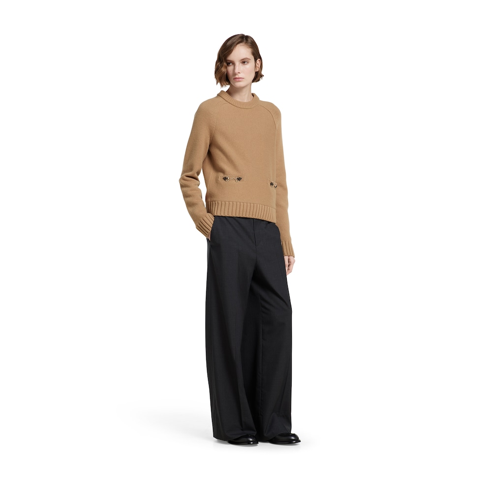 Wool cashmere top with Horsebit