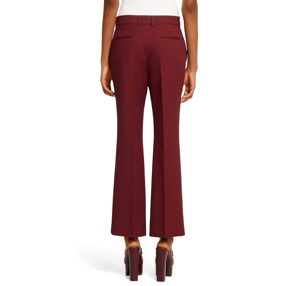 Pantalones de seda y lana con bordado