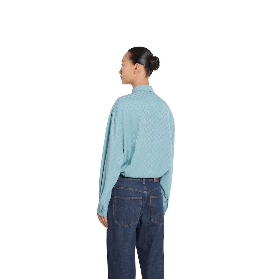GG silk jacquard oversize shirt
