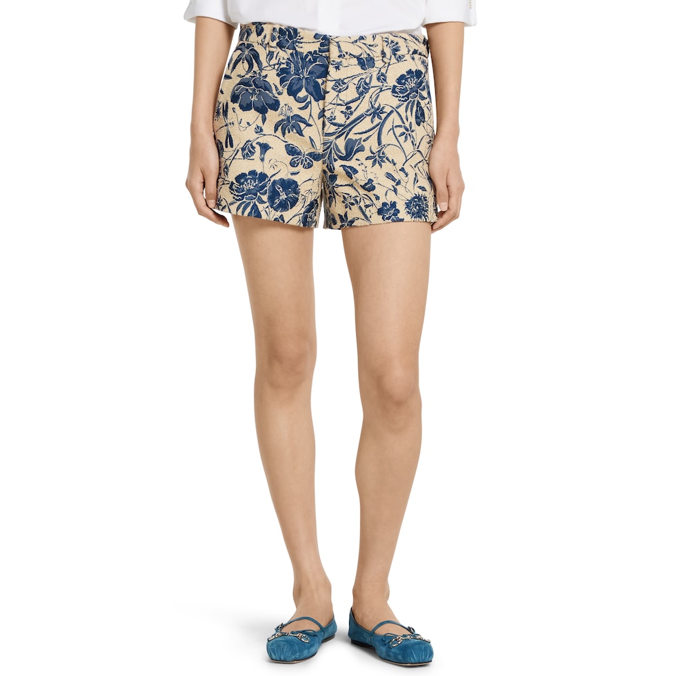 Short en jacquard de coton bouclé Flora