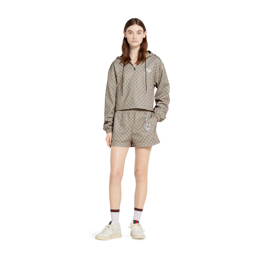Printed technical jersey shorts