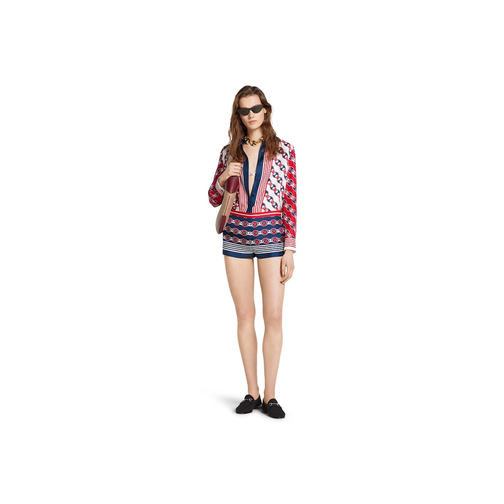 Short en twill de soie avec imprimé