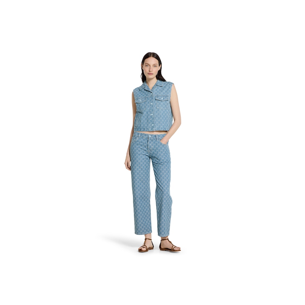 GG denim jacquard pants