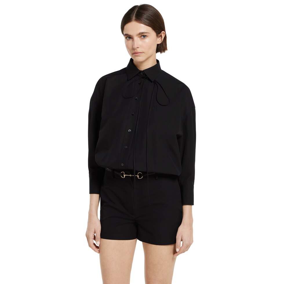 Cotton poplin jumpsuit with embroidery