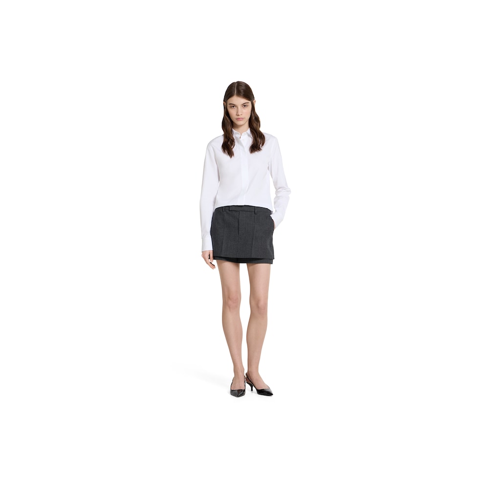 Cotton poplin shirt with embroidery
