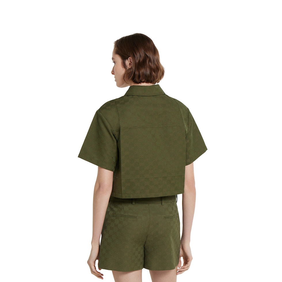 GG cotton gabardine shirt